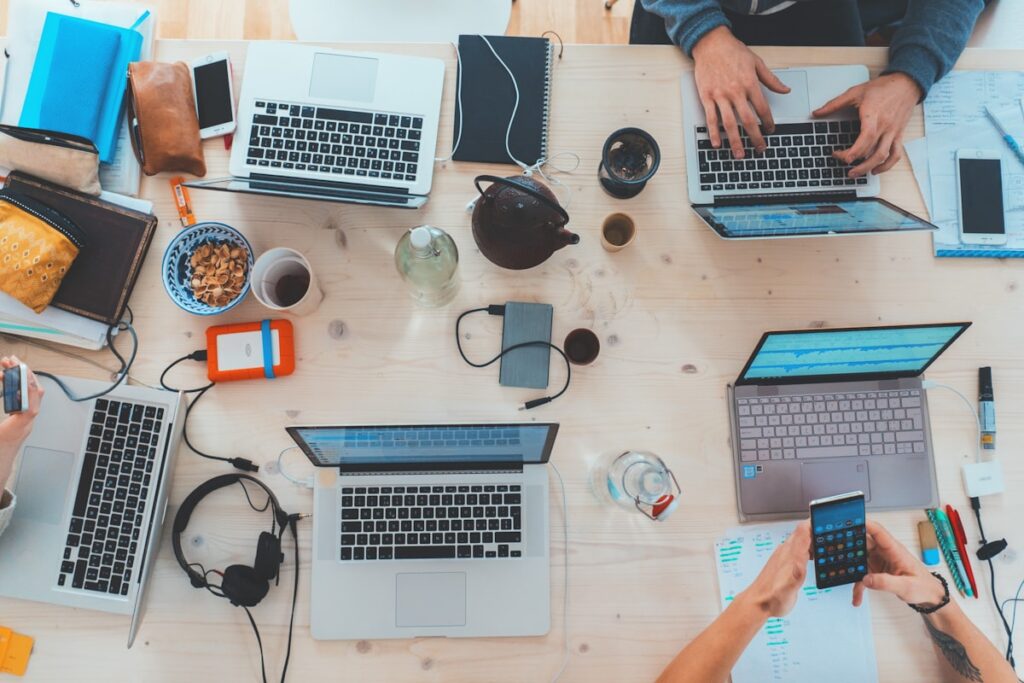 Marketing technology software tools on laptop screen for winery operations