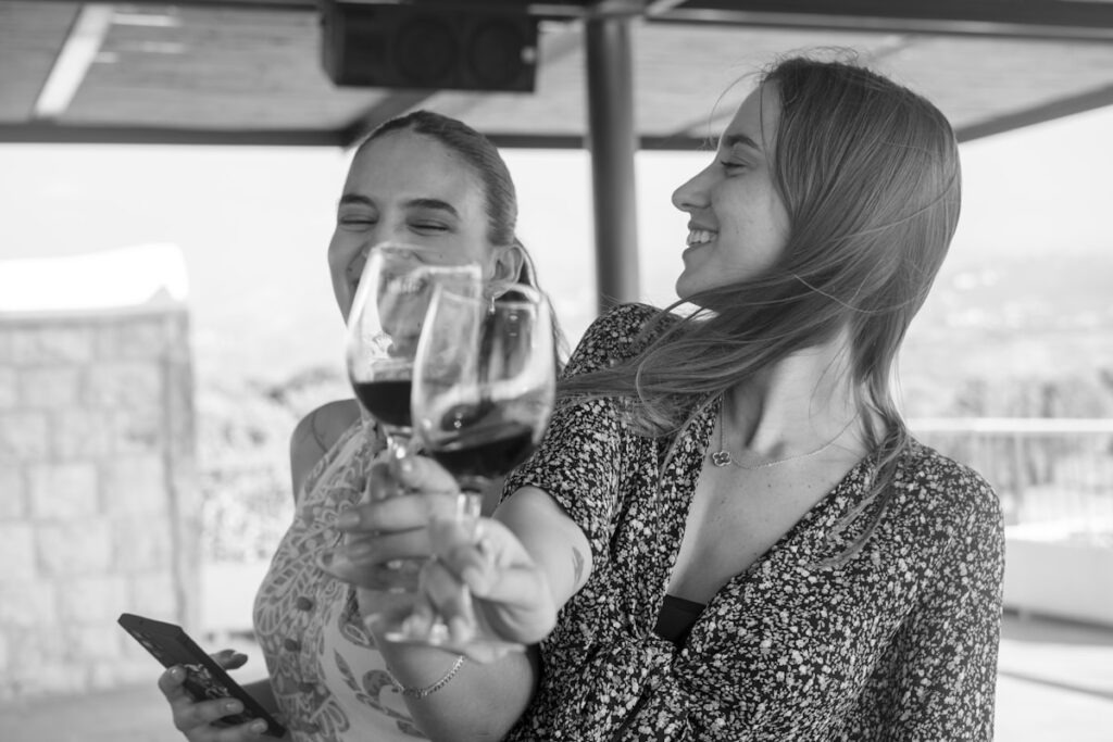 virtual wine tasting video call